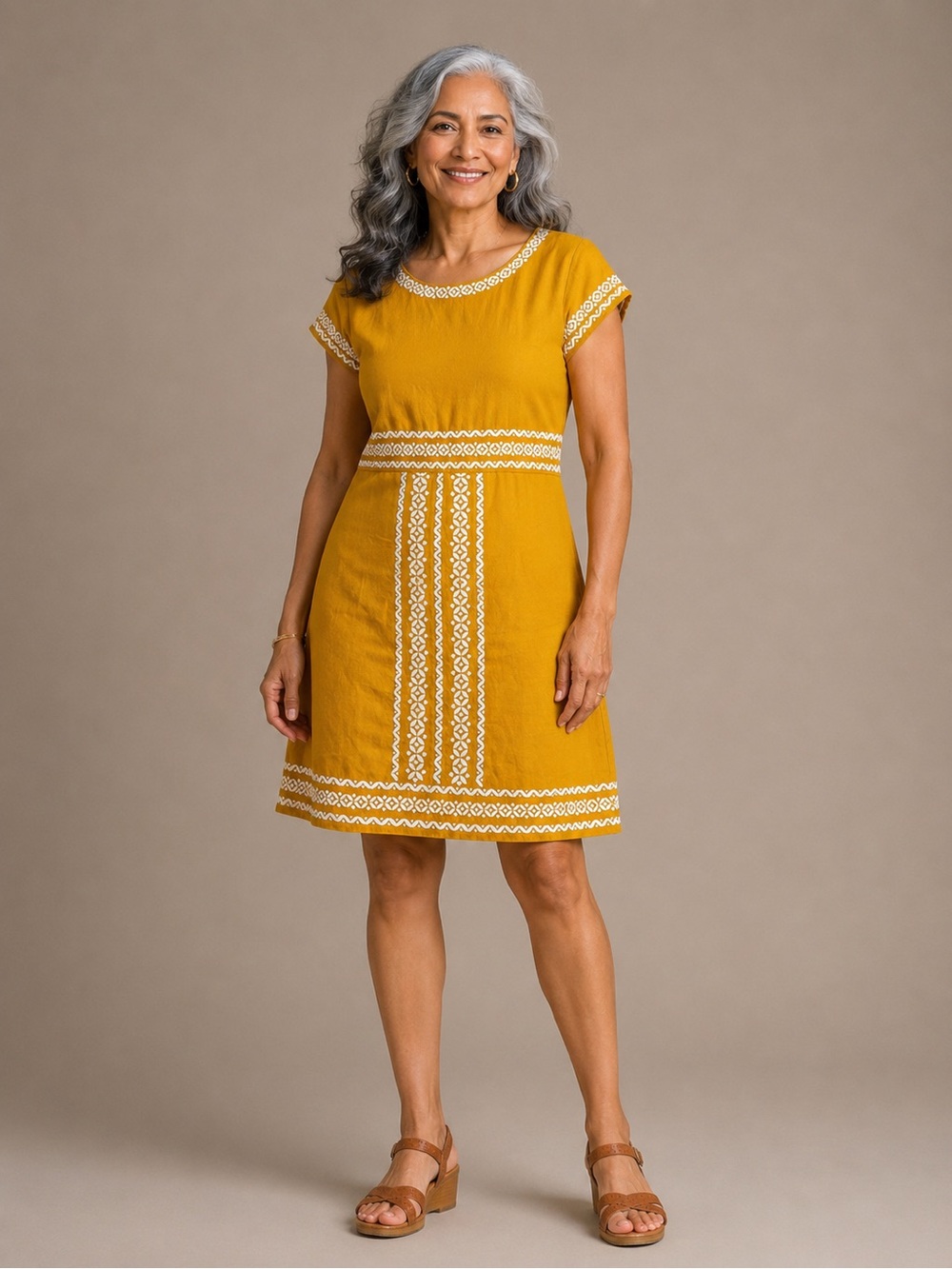 BODEN Laura linen embroidered dress 6L